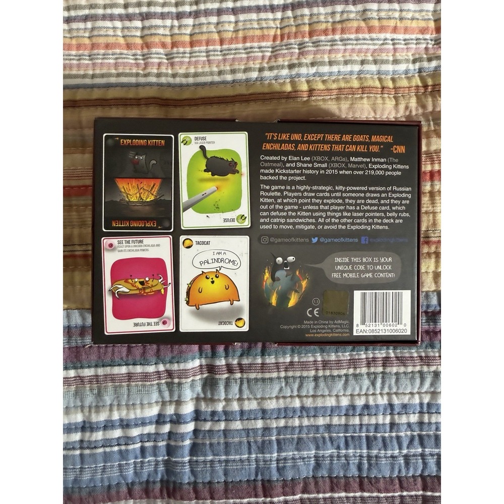 Exploding Kittens Card Game Original Edition Complete Game -NEW Open Box - Picture 2 of 4